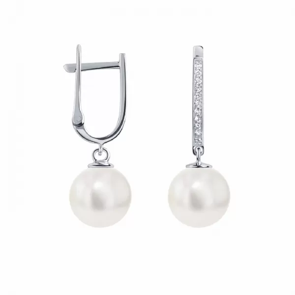 Gia Pearl and Diamond Earrings (8.7 mm)