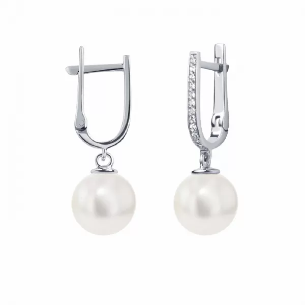 Gia Pearl and Diamond Earrings (8.7 mm)