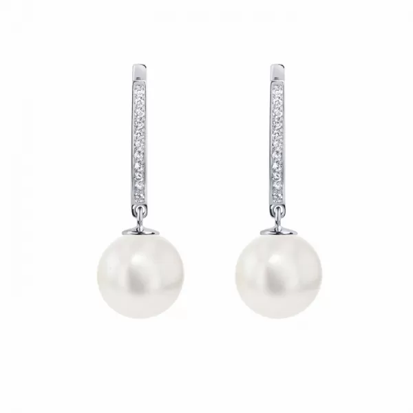 Gia Pearl and Diamond Earrings (8.7 mm)