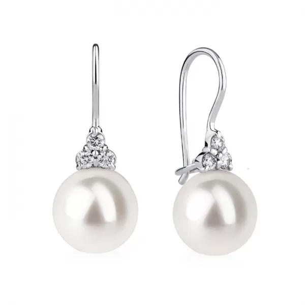 Nile Pearl and Diamond Earrings (8.4 mm)