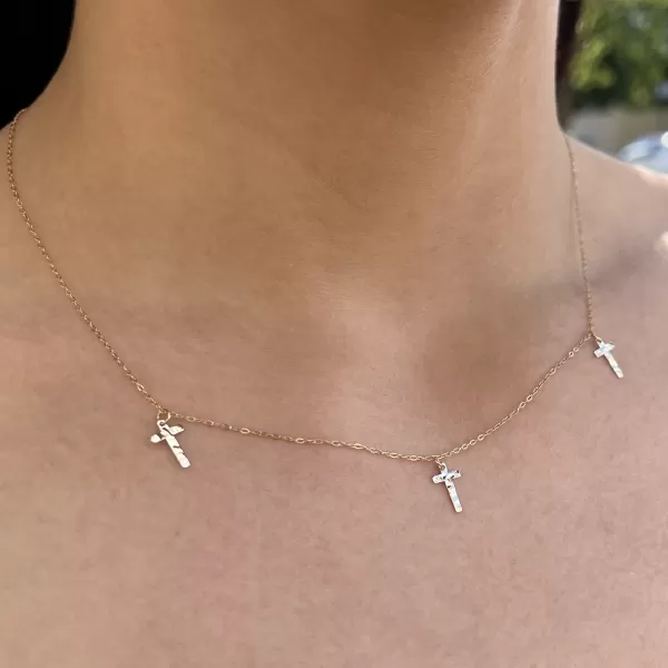 Gold Necklace with Crosses
