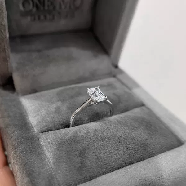 1.02 ct Emerald Cut Diamond Engagement Ring