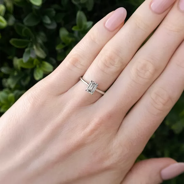 1.02 ct Emerald Cut Diamond Engagement Ring