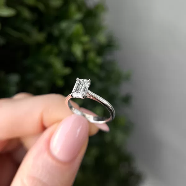1.02 ct Emerald Cut Diamond Engagement Ring