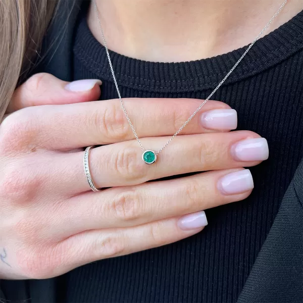 July 0.40 ct Emerald Necklace
