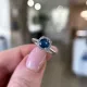 Kera 0.89 ct Halo Sapphire Ring with Diamonds