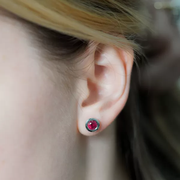 July 1.70 ct Ruby Earrings