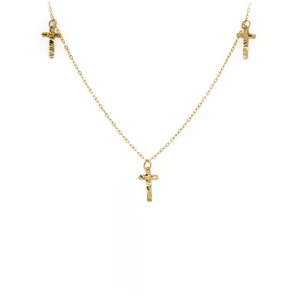 Gold Necklace with Crosses
