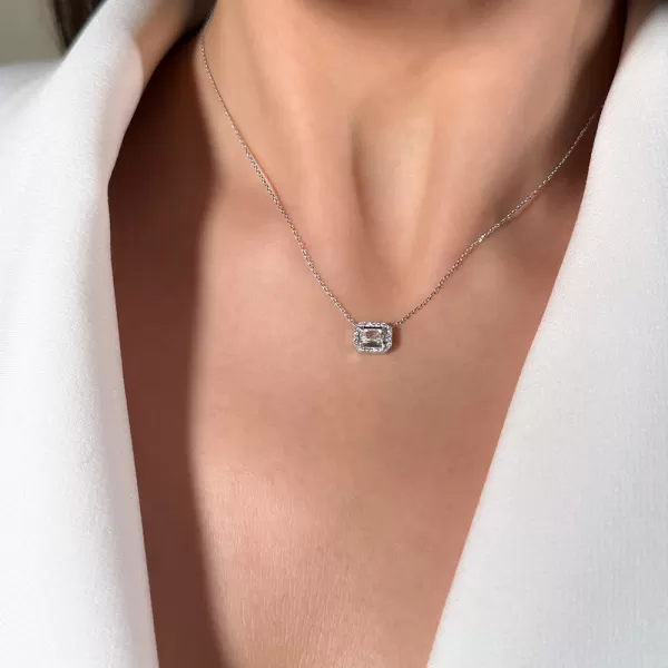 Emerald Halo 0.61 ct Diamond Necklace