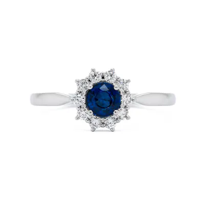 Florencia 0.56 ct Halo Sapphire Ring with Diamonds
