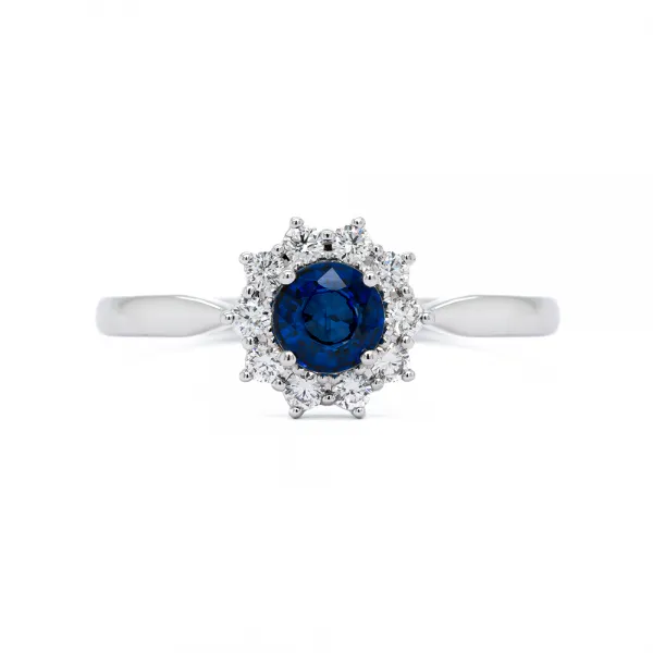 Florencia 0.56 ct Halo Sapphire Ring with Diamonds