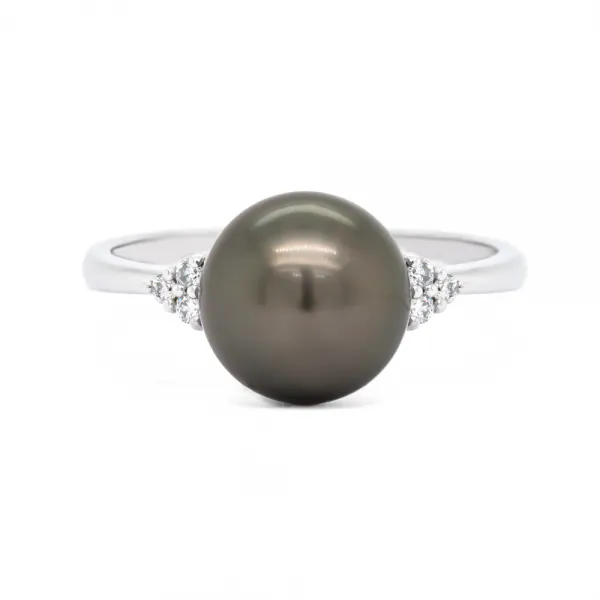Elfa Natural Tahitian Pearl and Diamond Ring