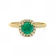 Kera 0.57 ct Halo Emerald Ring with Diamonds