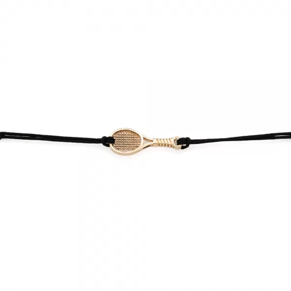 Gold Tennis Racket Thread Bracelet