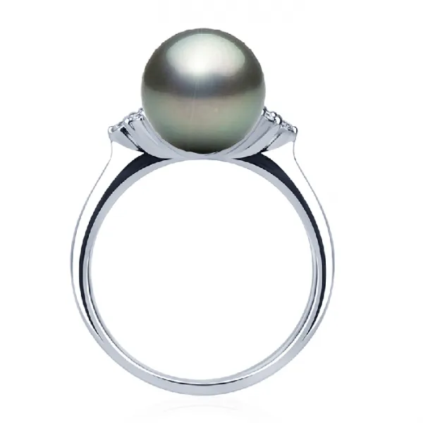 Elfa Natural Tahitian Pearl and Diamond Ring